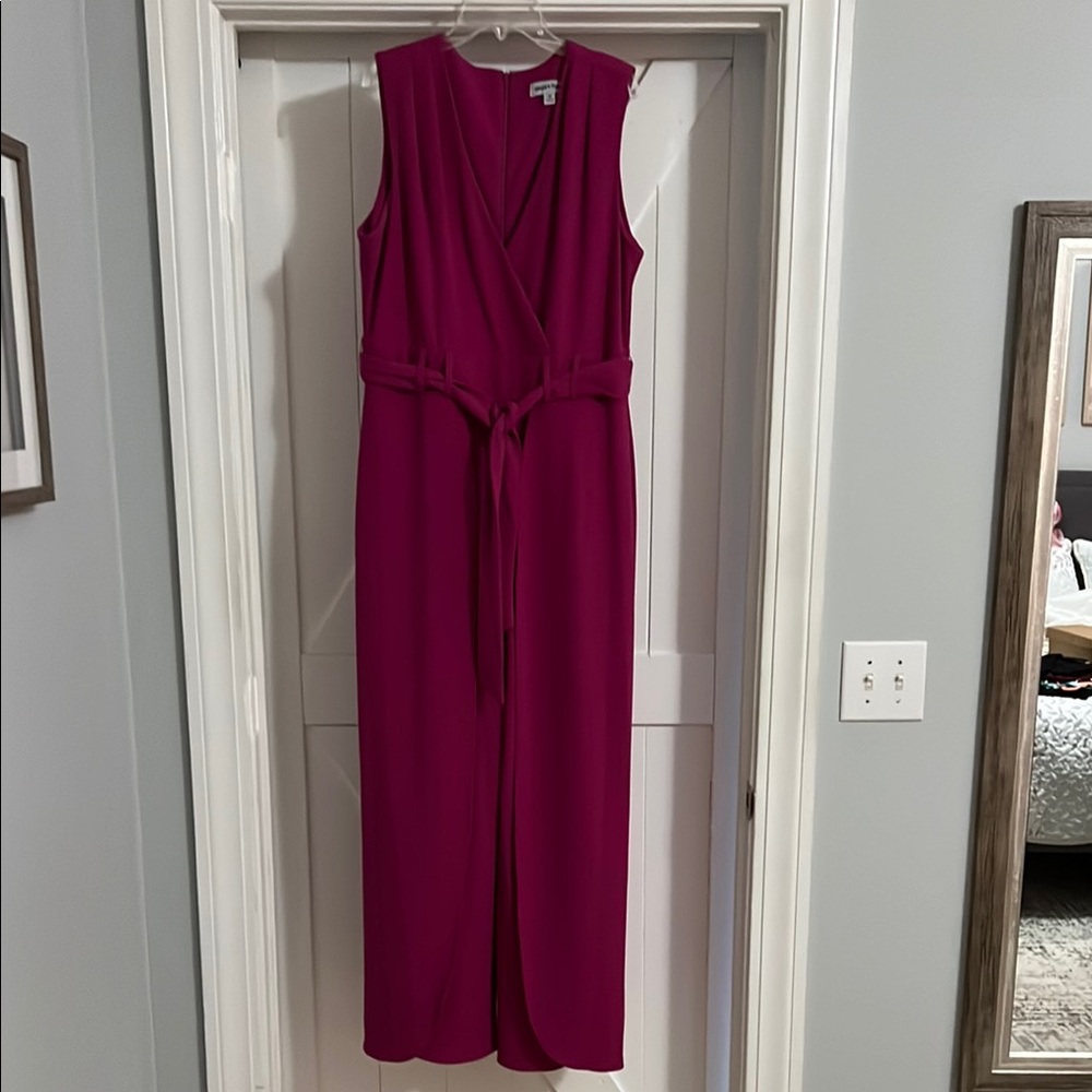 Shelby & Palmer Pink Sleeveless Wrap Jumpsuit